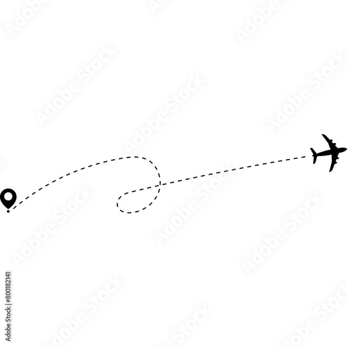 Airplane Travel Route 