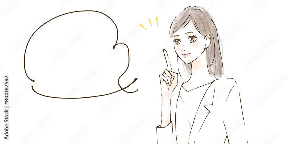 コメントする女性のイラスト 笑顔の医師