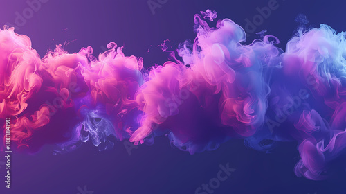 Vibrant Pink and Blue Smoke Clouds in a Dynamic Abstract Display
