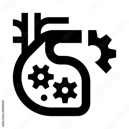 Robotic Heart Line Icon (ID: 800185367)