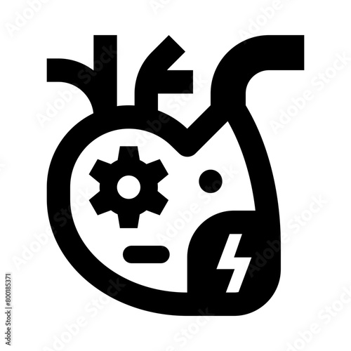 Robotic Heart Line Icon (ID: 800185371)