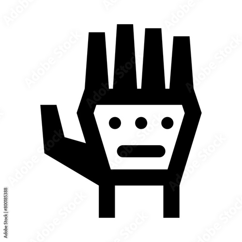 Robot Hand Prosthesis Line Icon (ID: 800185388)