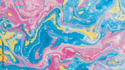 Colorful Acrylic Paint Swirls and Marble Effect