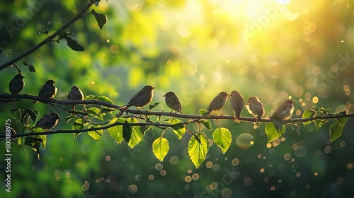 Birds on the branches photo