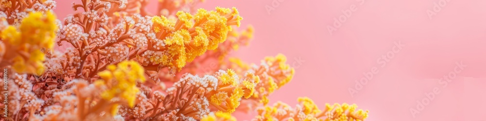yellow corals on a pink background. yellow corals on a pink background.