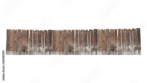 old wooden fence isolated on transparent background. photo