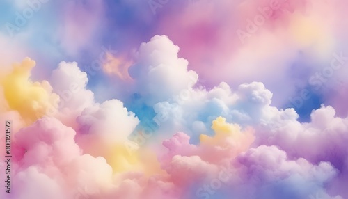 Cloud and sky with a pastel colored background, abstract sky background in sweet color, panoramic 