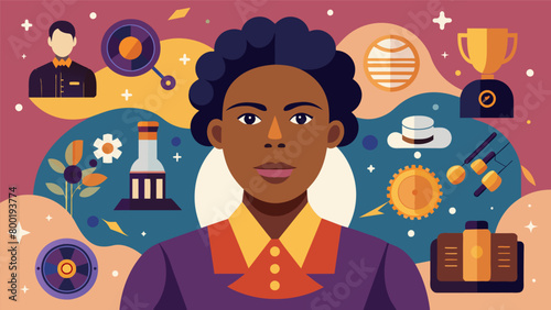 An inspiring exhibit honoring the achievements of determined African American women who have left their mark in the world of invention.. Vector illustration