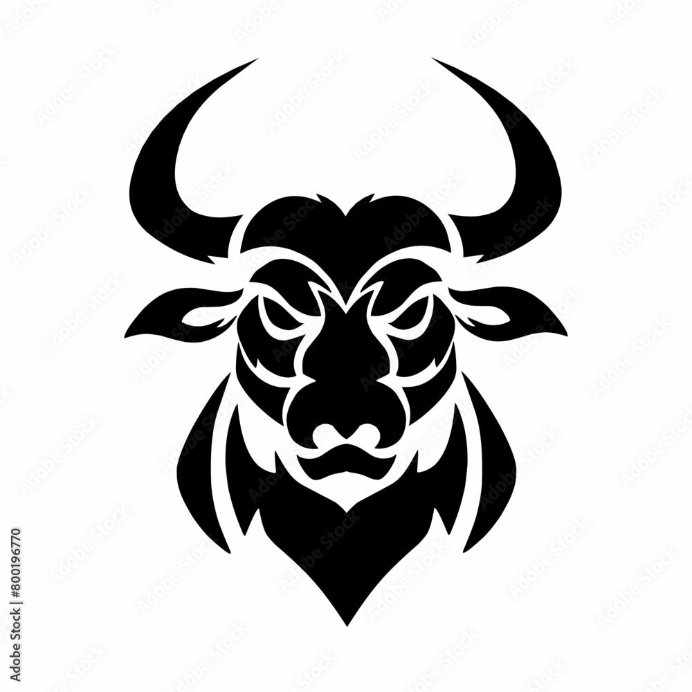 illustration vector graphics of tribal art design abstract bull head tattoo