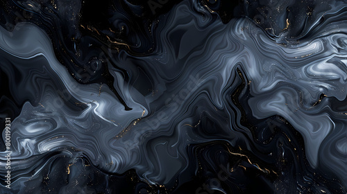 Swirling Dark Marble Texture Close-Up photo