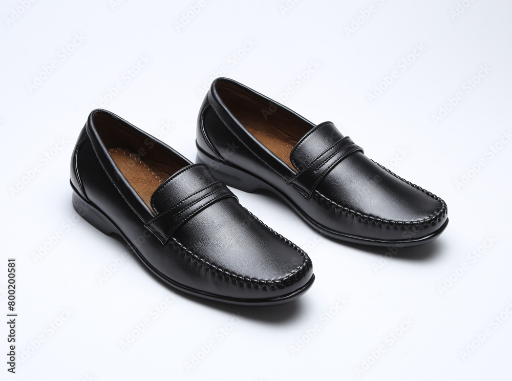 leather loafers shoes isolated on white background leather loafers shoes isolated on white background