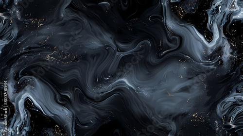 Swirling Dark Marble Texture Close-Up photo