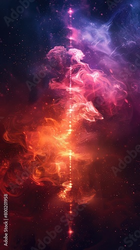 Blurry abstract audio wave light effect background,3D rendering of abstract futuristic digital technology wave with glowing particles, Colourful Wave Background, Data Transfer concept © Saleem