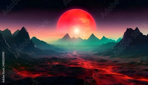 Landschaft Guten Morgen, Planet Mars. Wallpaper für den Computer. © nitroziklop7