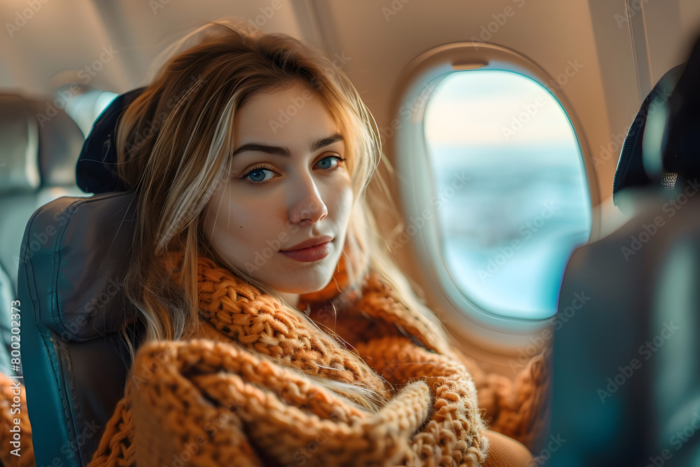 woman in the airplane woman in the airplane