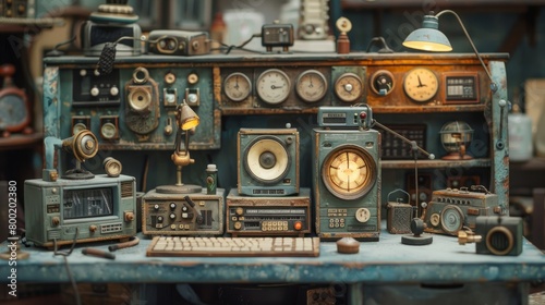 A mad scientist's laboratory filled with strange and wonderful inventions.