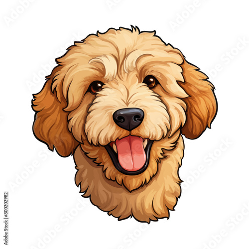 Two dogs sitting next to each other on a plain white background.