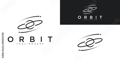 Planet Orbit Logo design concept vector. Premium Vector