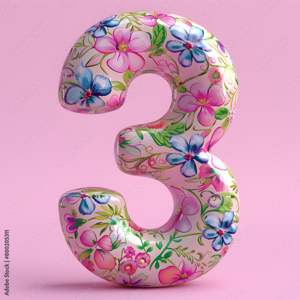 A colorful flowery number 3. The number 3 is made up of various flowers and fruits, giving it a playful and whimsical appearance. The bright colors and intricate details of the flowers. Generative AI A colorful flowery number 3. The number 3 is made up of various flowers and fruits, giving it a playful and whimsical appearance. The bright colors and intricate details of the flowers. Generative AI