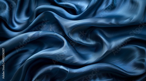 A blue silky fabric with a silky texture. A silky background...