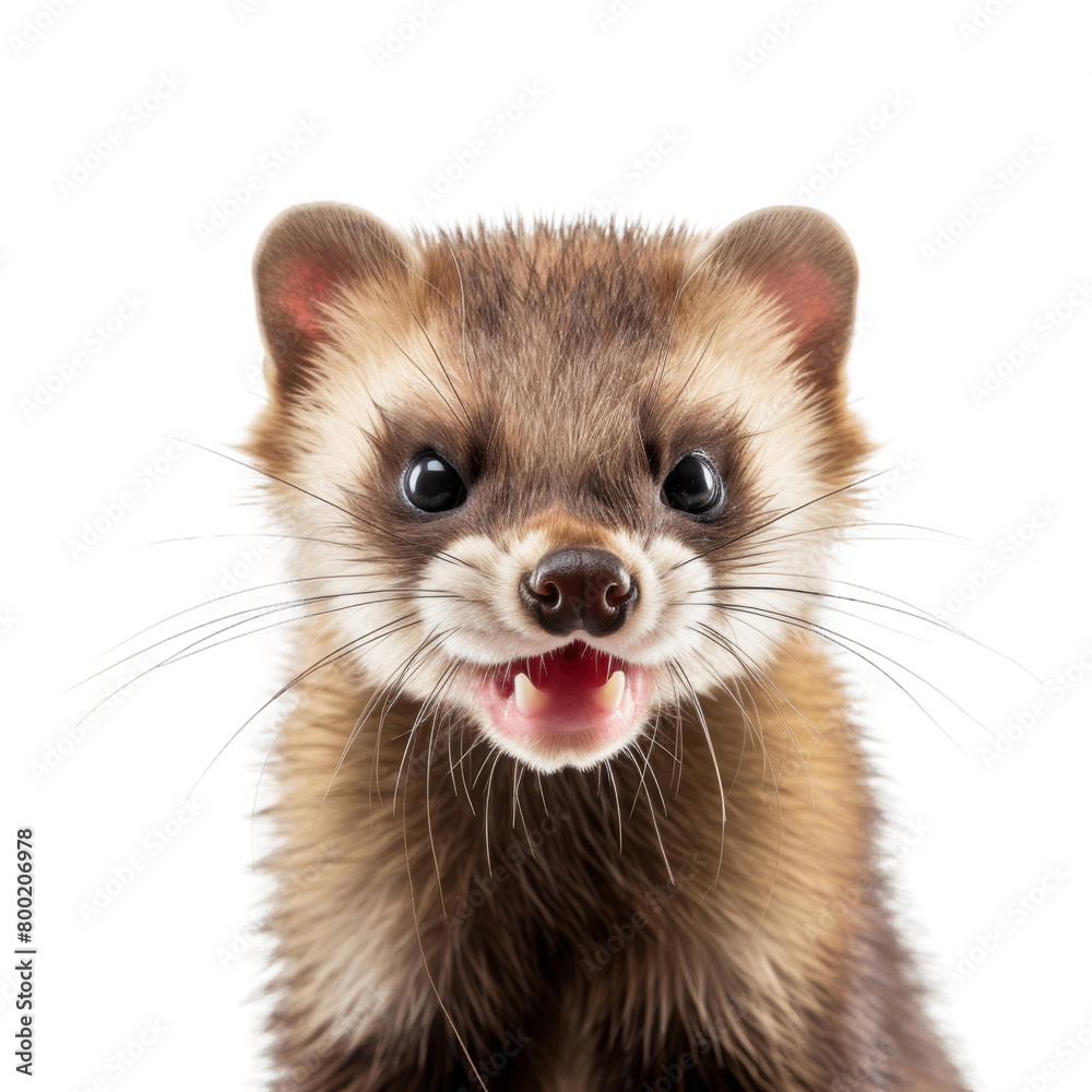 A ferret with a surprised expression on its face A ferret with a surprised expression on its face
