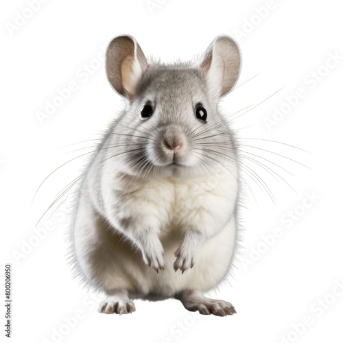 A chinchilla standing on its hind legs