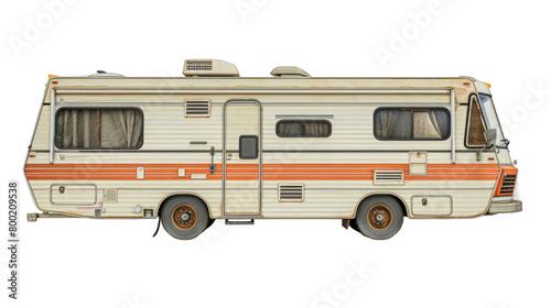 Vintage RV isolated on transparent background