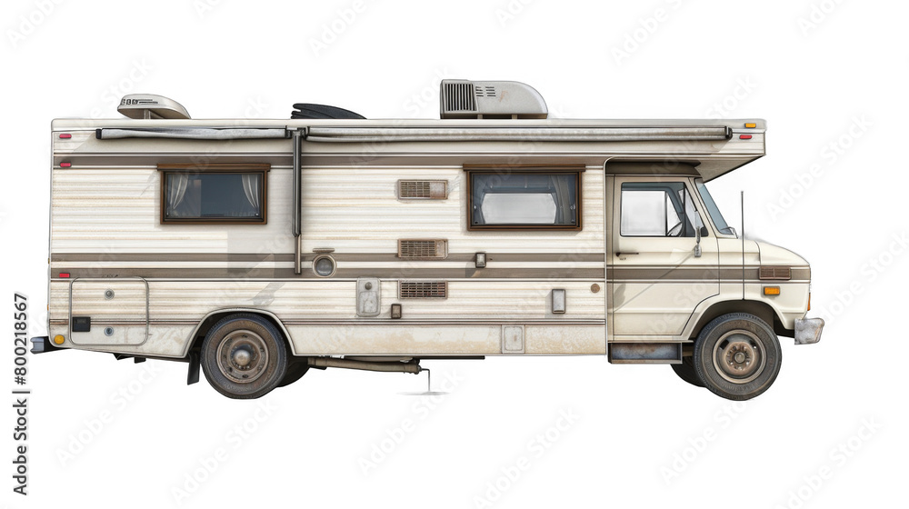 RV birdwatching isolated on transparent background