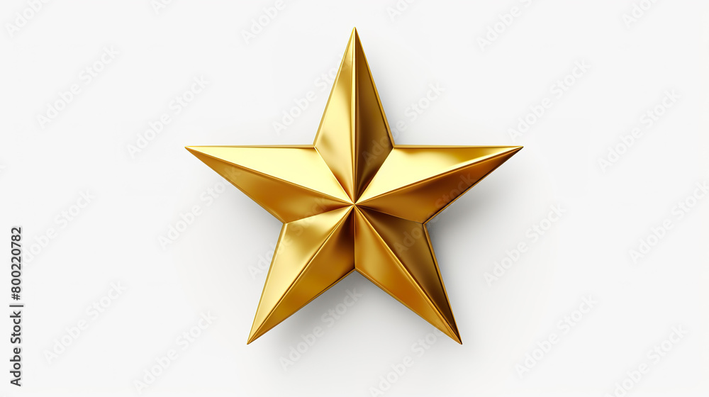 3D golden star separated on a white background 3D golden star separated on a white background