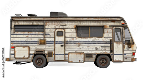 RV urban camping isolated on transparent background