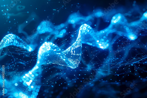 Code Convergence: Blue Wave DNA Strands Interrupted by Black Frequency