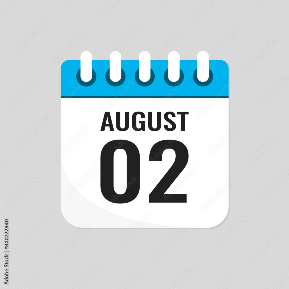 Icon page calendar day - 2 August Icon page calendar day - 2 August