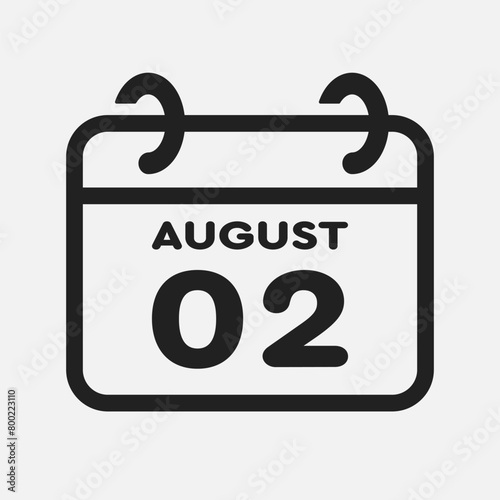 Icon page calendar day - 2 August