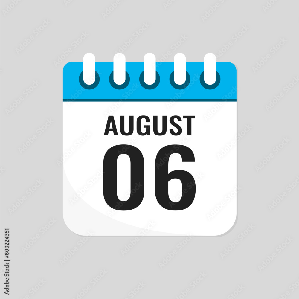 Icon page calendar day - 6 August