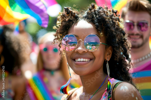 Diverse and Colorful  Young Activists Unite for LGBTQ  Rights at Pride Month Parade