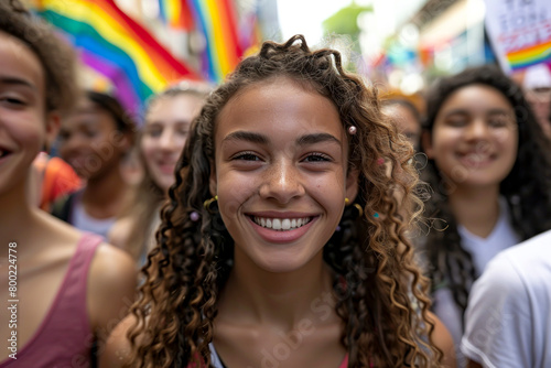 Diverse and Proud: Young Activists Unite for LGBTQ+ Rights at Pride Month Parade