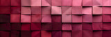 A high-definition photograph of a sequence of squares, each transitioning from a rich burgundy to a soft pink.