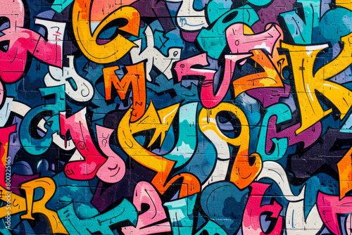 Vibrant Urban Graffiti Art Seamless Pattern  Capturing the Energy and Creativity of Street Culture in Contemporary Murals