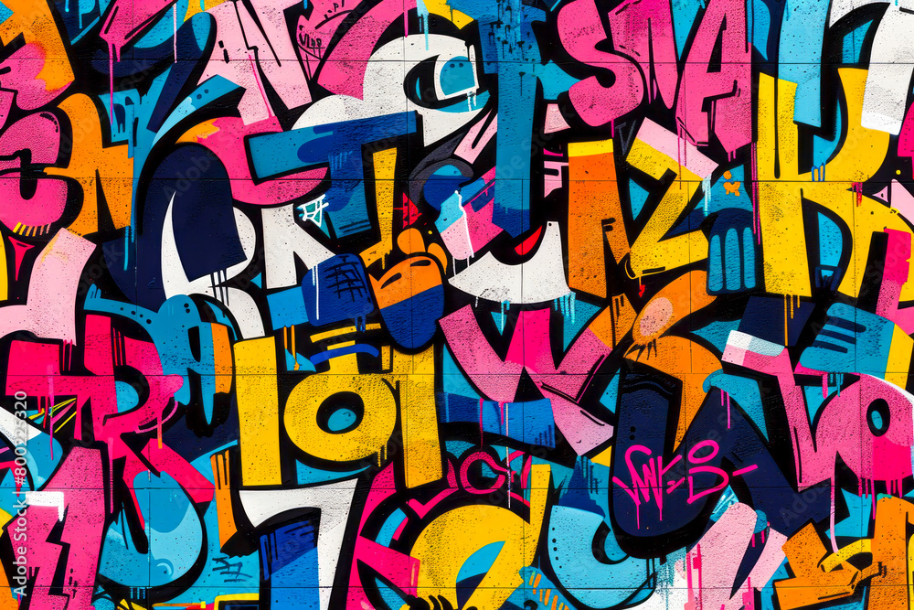 Vibrant Urban Graffiti Art: Seamless Pattern Backgrounds Inspired by Street Culture and Contemporary Movements