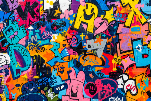 Vibrant Urban Graffiti Art  Seamless Pattern Background Inspired by Street Culture and Contemporary Art Movements