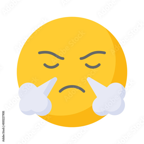 Have a look at this creative icon of frustrated emoji, trendy style vector