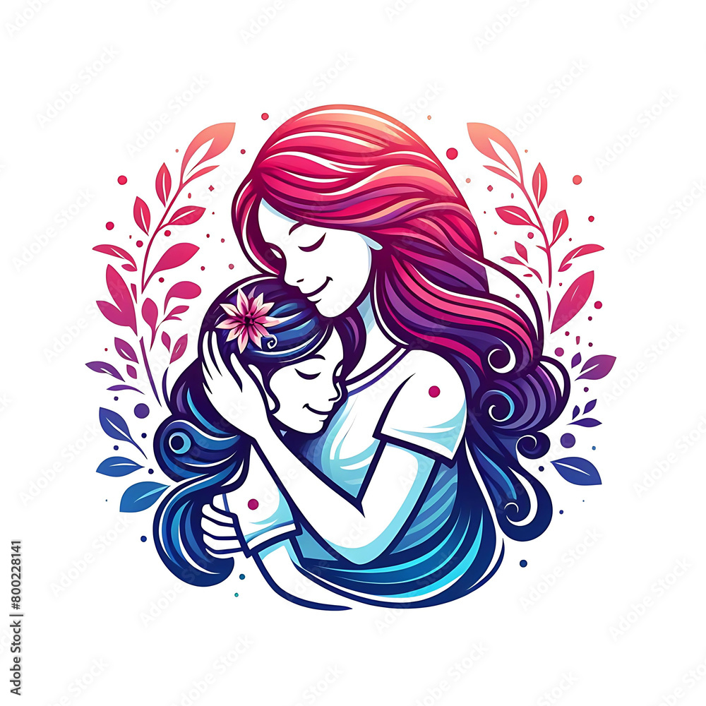 Illustration with mothers day design