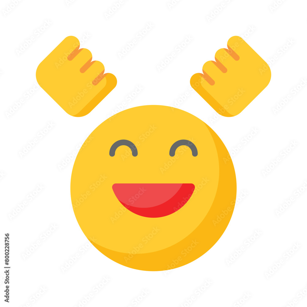 Enthusiastic emoji icon, happy face vector design Enthusiastic emoji icon, happy face vector design