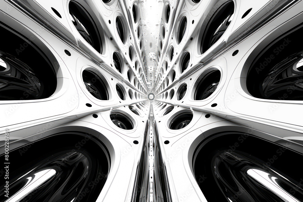 Monochrome Visions: Futuristic Patterns in Visual Art