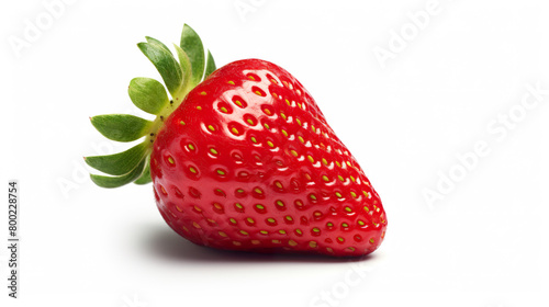 Fresh strawberry in close-up isolated on a blank white background