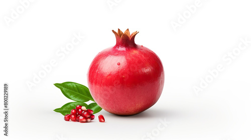 Close-up of an isolated pomegranate on a white background