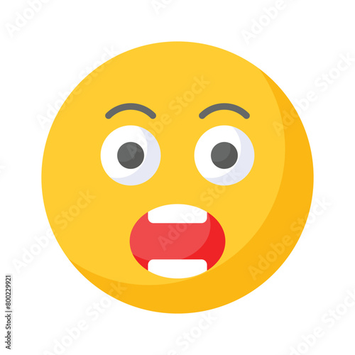 Oh My God expression emoji vector design, editable vector
