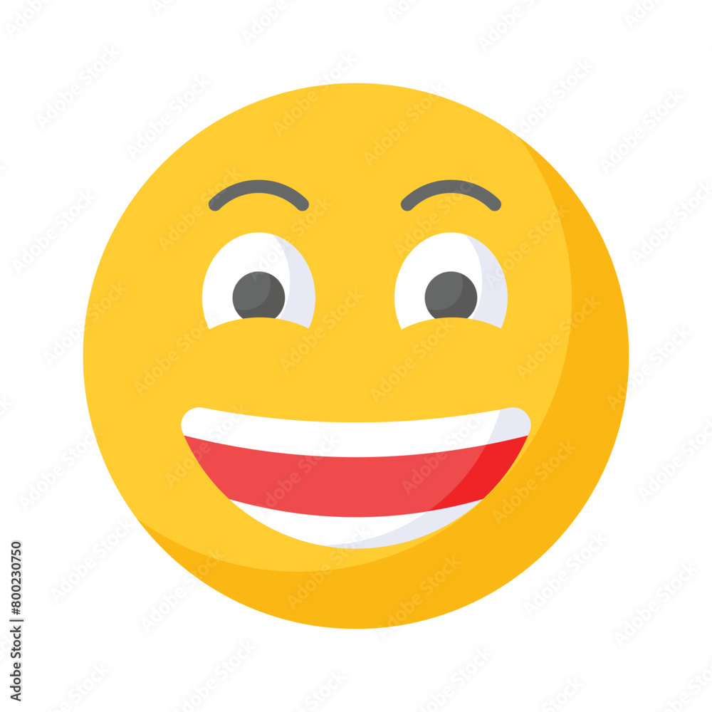 Enthusiastic emoji icon, happy face vector design Enthusiastic emoji icon, happy face vector design