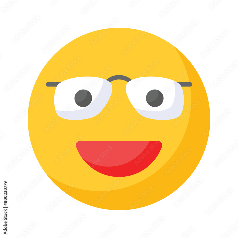 Nerd emoji icon design, ready for premium use vector Nerd emoji icon design, ready for premium use vector