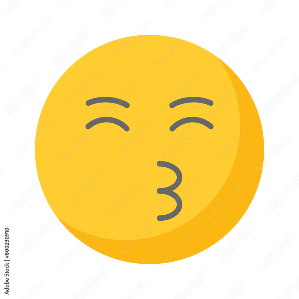 Fototapeta premium Kissing emoji vector design, ready to use icon